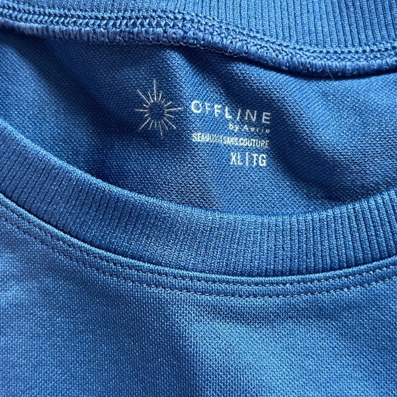 OFFLINE by Aerie Blue Long Sleeve Crop Top - Picture 4 of 4